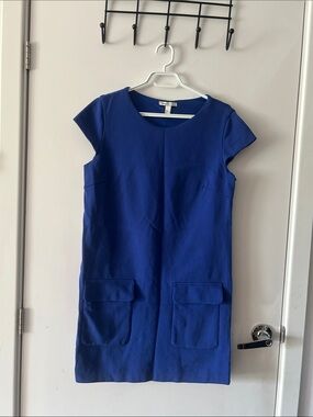 Like new Mango Suit Royal Blue Cap-Sleeve Shift Dress